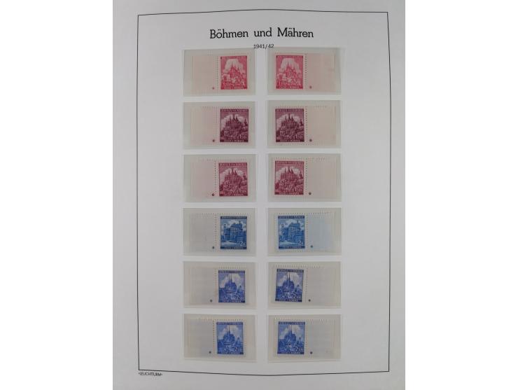 1939/45, postfrische und winzig ungebrauchte/gestempelte Sammlung mit vielen kompletten Gebieten, dabei Böhmen und Mähren mit