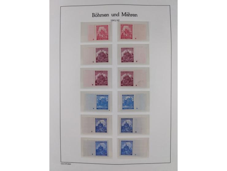 1939/45, postfrische und winzig ungebrauchte/gestempelte Sammlung mit vielen kompletten Gebieten, dabei Böhmen und Mähren mit