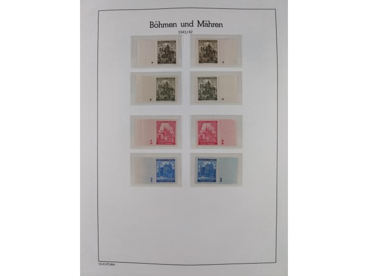 1939/45, postfrische und winzig ungebrauchte/gestempelte Sammlung mit vielen kompletten Gebieten, dabei Böhmen und Mähren mit