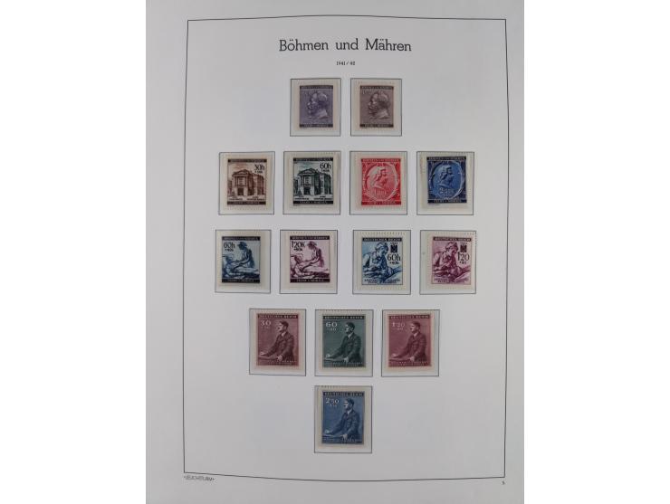 1939/45, postfrische und winzig ungebrauchte/gestempelte Sammlung mit vielen kompletten Gebieten, dabei Böhmen und Mähren mit