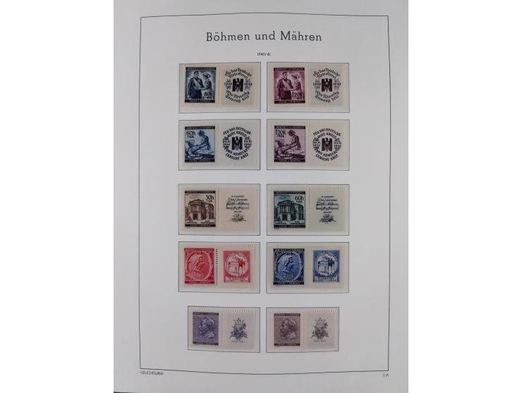 1939/45, postfrische und winzig ungebrauchte/gestempelte Sammlung mit vielen kompletten Gebieten, dabei Böhmen und Mähren mit