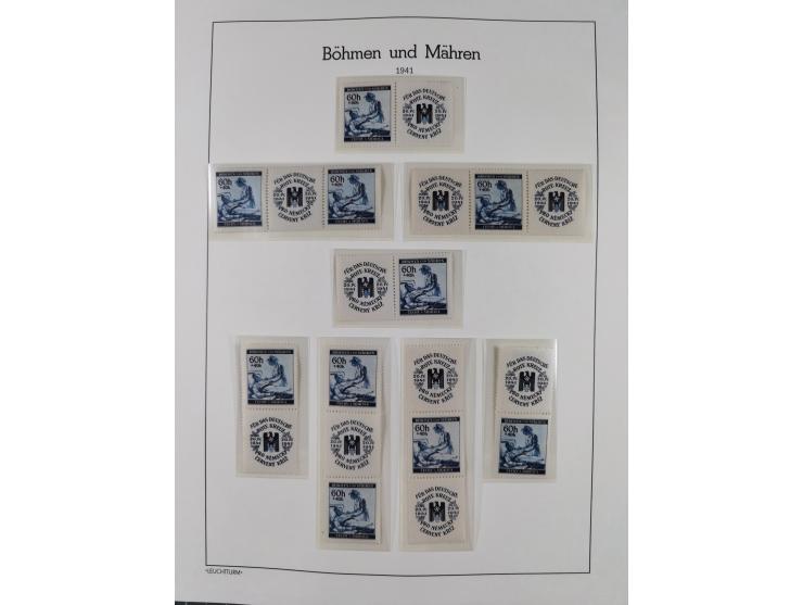 1939/45, postfrische und winzig ungebrauchte/gestempelte Sammlung mit vielen kompletten Gebieten, dabei Böhmen und Mähren mit