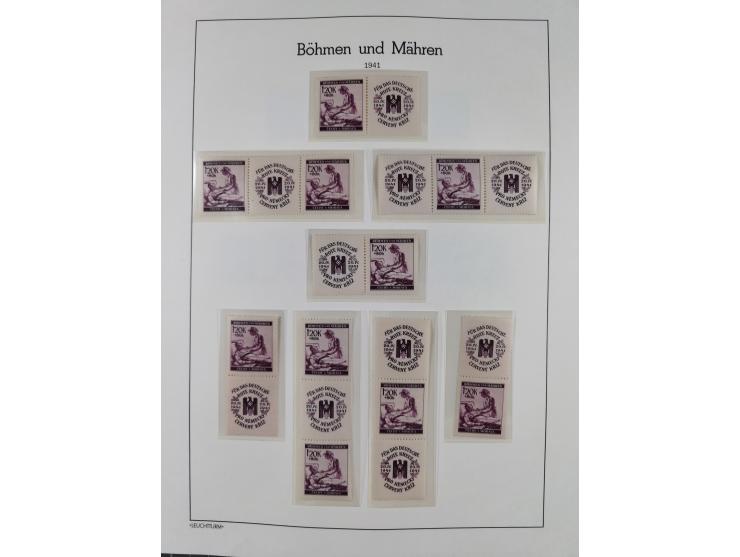 1939/45, postfrische und winzig ungebrauchte/gestempelte Sammlung mit vielen kompletten Gebieten, dabei Böhmen und Mähren mit