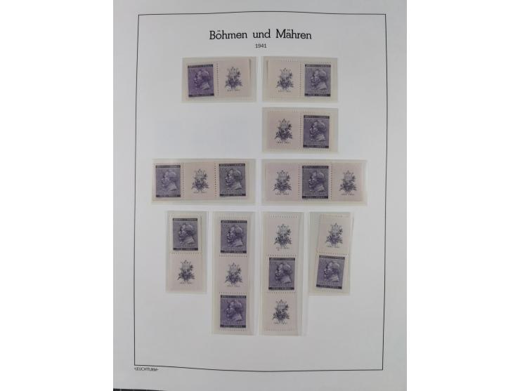 1939/45, postfrische und winzig ungebrauchte/gestempelte Sammlung mit vielen kompletten Gebieten, dabei Böhmen und Mähren mit