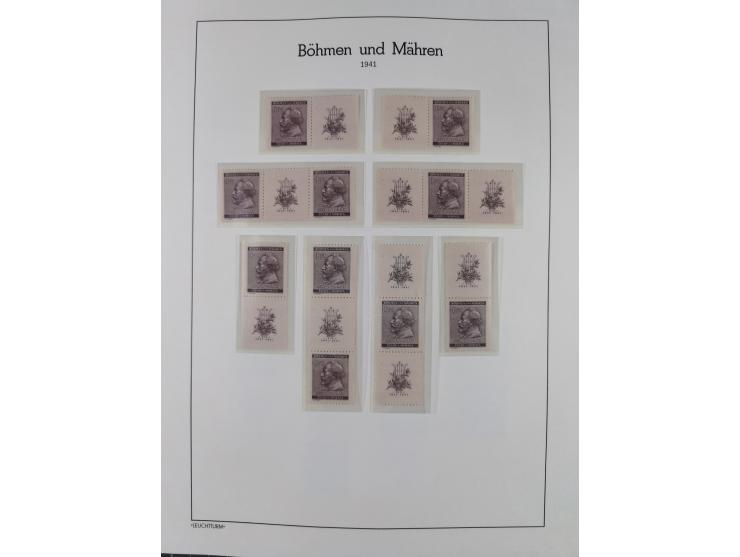 1939/45, postfrische und winzig ungebrauchte/gestempelte Sammlung mit vielen kompletten Gebieten, dabei Böhmen und Mähren mit