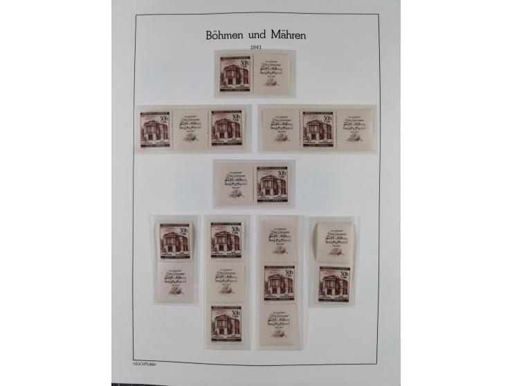1939/45, postfrische und winzig ungebrauchte/gestempelte Sammlung mit vielen kompletten Gebieten, dabei Böhmen und Mähren mit
