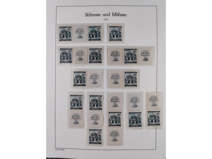 1939/45, postfrische und winzig ungebrauchte/gestempelte Sammlung mit vielen kompletten Gebieten, dabei Böhmen und Mähren mit
