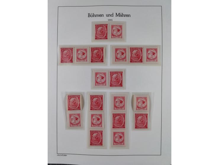 1939/45, postfrische und winzig ungebrauchte/gestempelte Sammlung mit vielen kompletten Gebieten, dabei Böhmen und Mähren mit