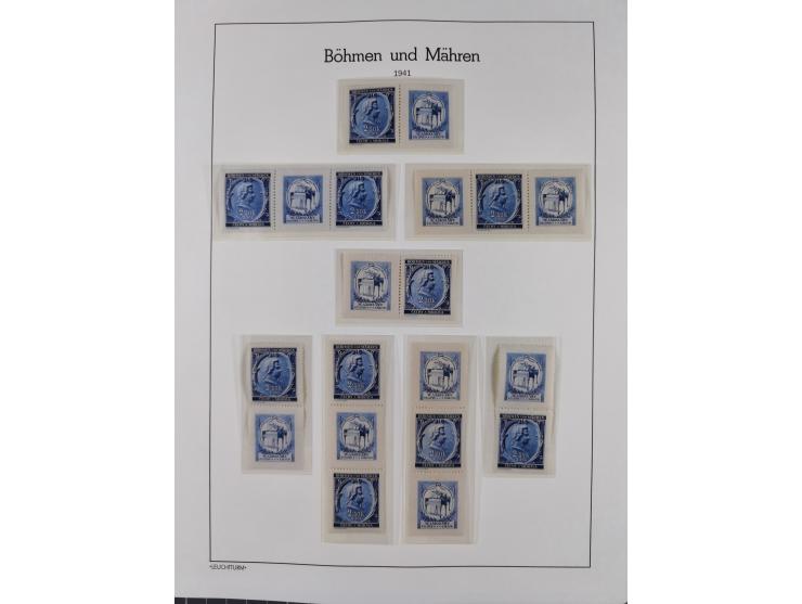 1939/45, postfrische und winzig ungebrauchte/gestempelte Sammlung mit vielen kompletten Gebieten, dabei Böhmen und Mähren mit