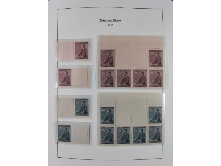 1939/45, postfrische und winzig ungebrauchte/gestempelte Sammlung mit vielen kompletten Gebieten, dabei Böhmen und Mähren mit