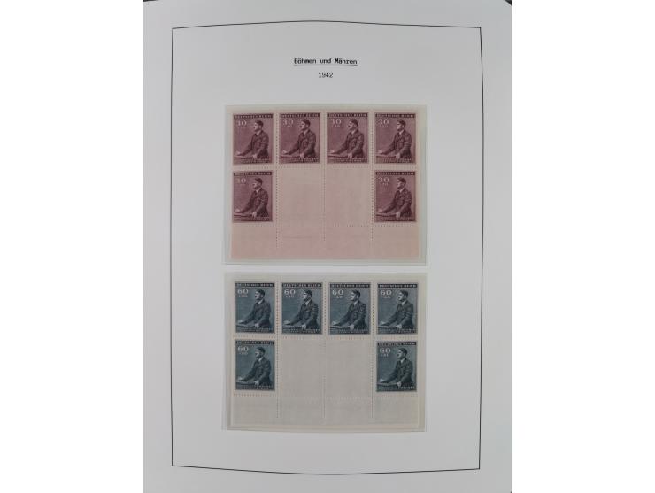 1939/45, postfrische und winzig ungebrauchte/gestempelte Sammlung mit vielen kompletten Gebieten, dabei Böhmen und Mähren mit