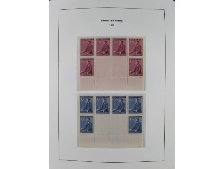1939/45, postfrische und winzig ungebrauchte/gestempelte Sammlung mit vielen kompletten Gebieten, dabei Böhmen und Mähren mit