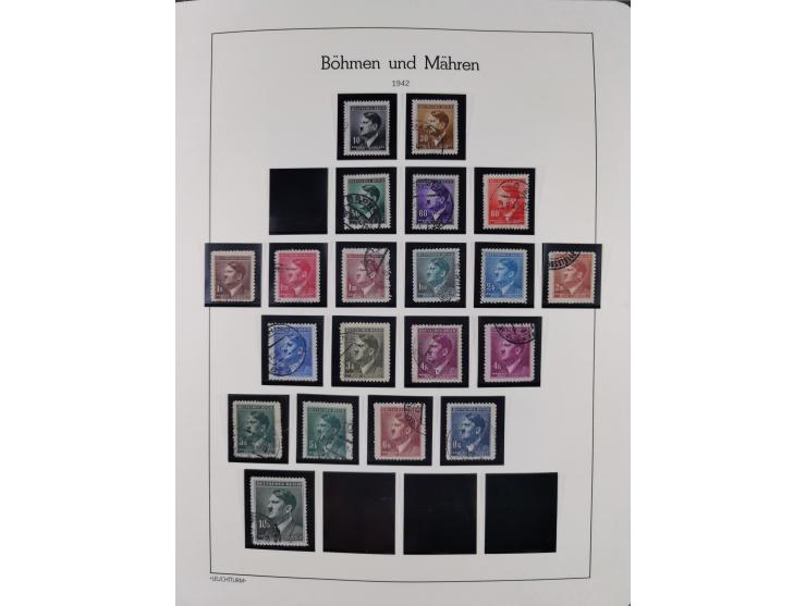 1939/45, postfrische und winzig ungebrauchte/gestempelte Sammlung mit vielen kompletten Gebieten, dabei Böhmen und Mähren mit