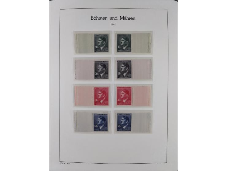 1939/45, postfrische und winzig ungebrauchte/gestempelte Sammlung mit vielen kompletten Gebieten, dabei Böhmen und Mähren mit