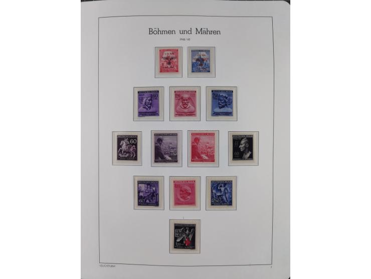 1939/45, postfrische und winzig ungebrauchte/gestempelte Sammlung mit vielen kompletten Gebieten, dabei Böhmen und Mähren mit