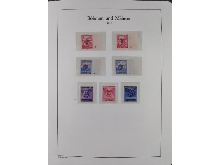 1939/45, postfrische und winzig ungebrauchte/gestempelte Sammlung mit vielen kompletten Gebieten, dabei Böhmen und Mähren mit