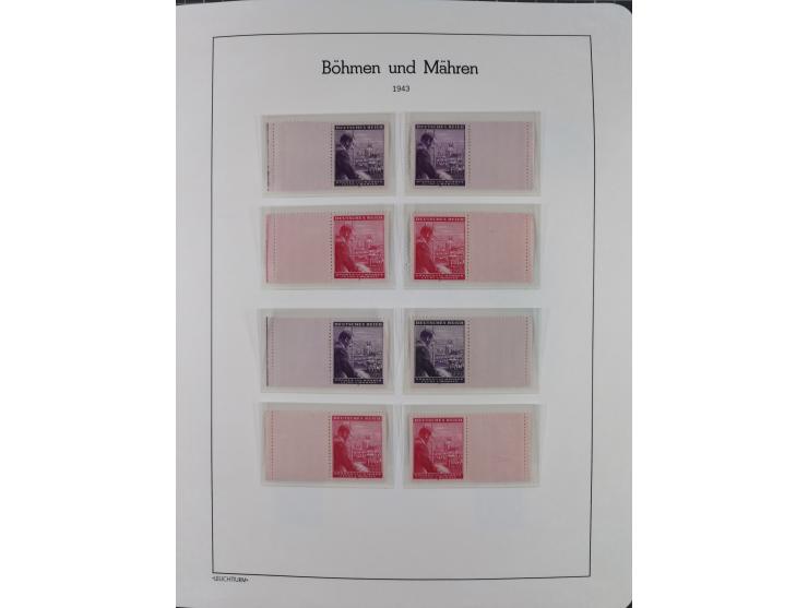 1939/45, postfrische und winzig ungebrauchte/gestempelte Sammlung mit vielen kompletten Gebieten, dabei Böhmen und Mähren mit