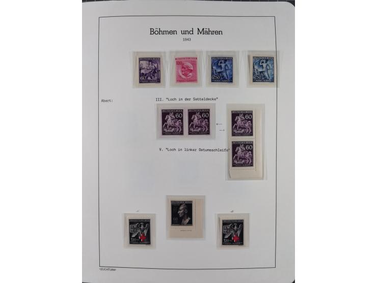 1939/45, postfrische und winzig ungebrauchte/gestempelte Sammlung mit vielen kompletten Gebieten, dabei Böhmen und Mähren mit