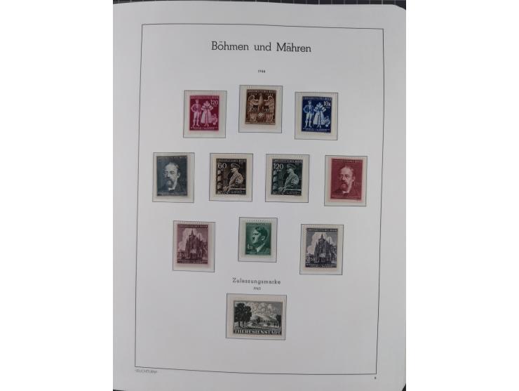 1939/45, postfrische und winzig ungebrauchte/gestempelte Sammlung mit vielen kompletten Gebieten, dabei Böhmen und Mähren mit