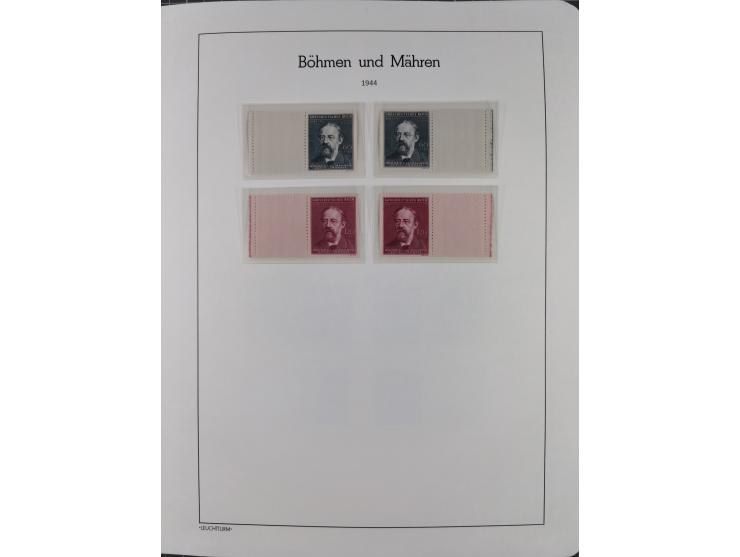 1939/45, postfrische und winzig ungebrauchte/gestempelte Sammlung mit vielen kompletten Gebieten, dabei Böhmen und Mähren mit