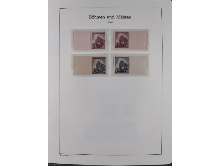 1939/45, postfrische und winzig ungebrauchte/gestempelte Sammlung mit vielen kompletten Gebieten, dabei Böhmen und Mähren mit