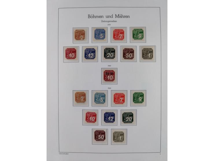 1939/45, postfrische und winzig ungebrauchte/gestempelte Sammlung mit vielen kompletten Gebieten, dabei Böhmen und Mähren mit