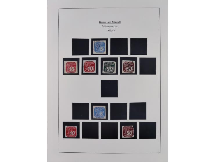 1939/45, postfrische und winzig ungebrauchte/gestempelte Sammlung mit vielen kompletten Gebieten, dabei Böhmen und Mähren mit