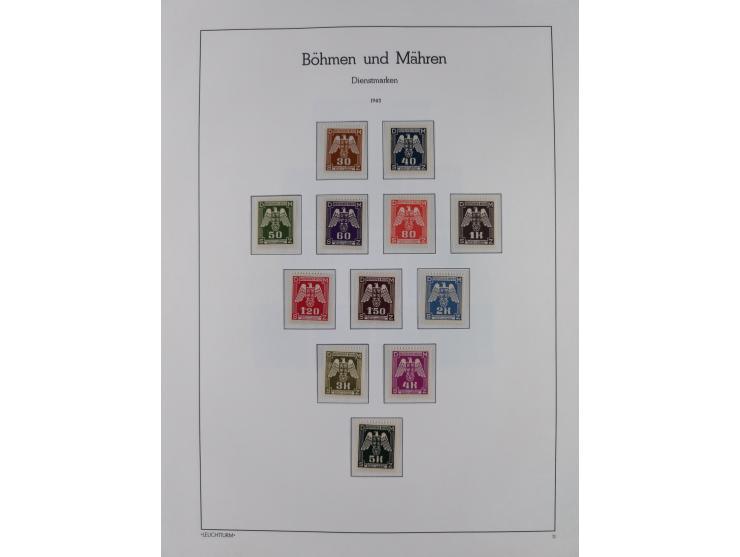 1939/45, postfrische und winzig ungebrauchte/gestempelte Sammlung mit vielen kompletten Gebieten, dabei Böhmen und Mähren mit