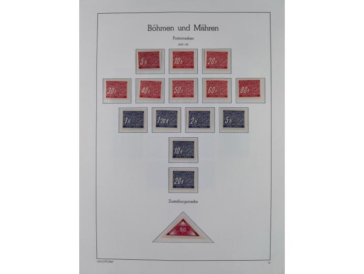 1939/45, postfrische und winzig ungebrauchte/gestempelte Sammlung mit vielen kompletten Gebieten, dabei Böhmen und Mähren mit