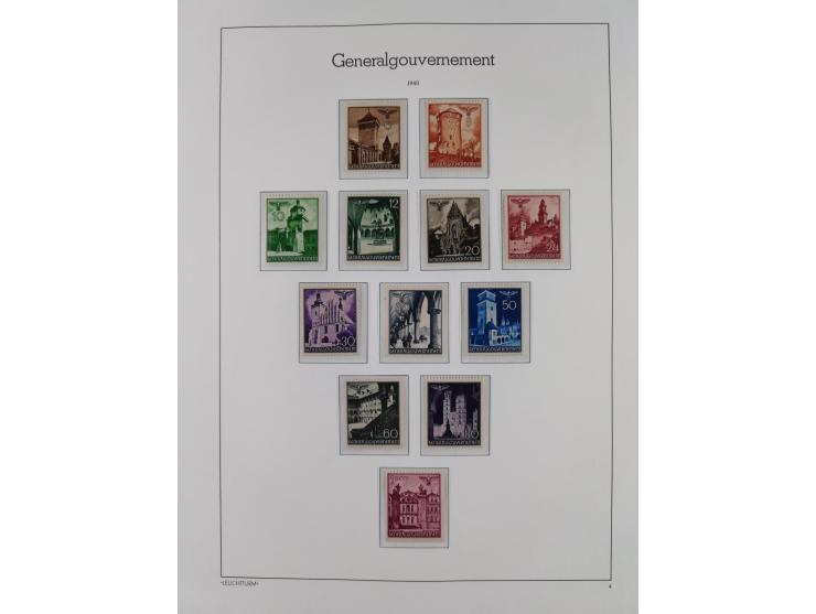 1939/45, postfrische und winzig ungebrauchte/gestempelte Sammlung mit vielen kompletten Gebieten, dabei Böhmen und Mähren mit