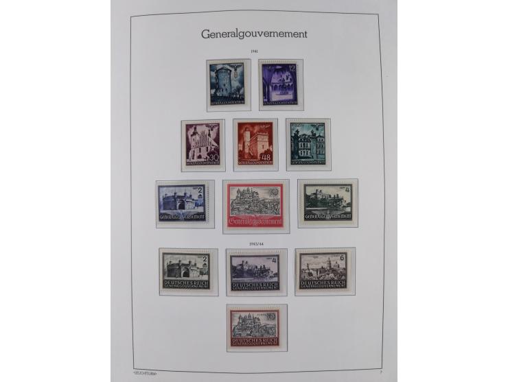 1939/45, postfrische und winzig ungebrauchte/gestempelte Sammlung mit vielen kompletten Gebieten, dabei Böhmen und Mähren mit