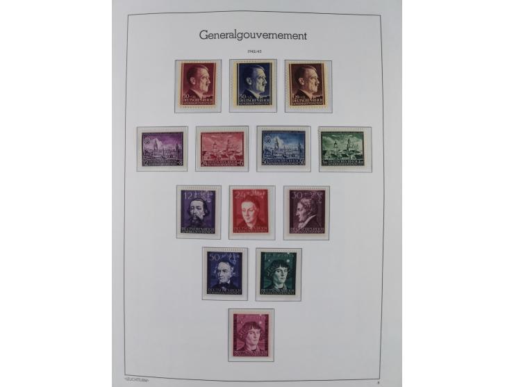 1939/45, postfrische und winzig ungebrauchte/gestempelte Sammlung mit vielen kompletten Gebieten, dabei Böhmen und Mähren mit