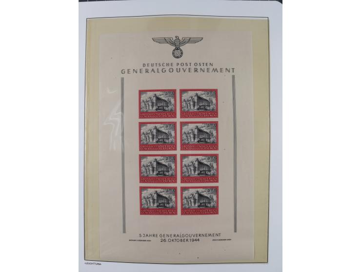 1939/45, postfrische und winzig ungebrauchte/gestempelte Sammlung mit vielen kompletten Gebieten, dabei Böhmen und Mähren mit