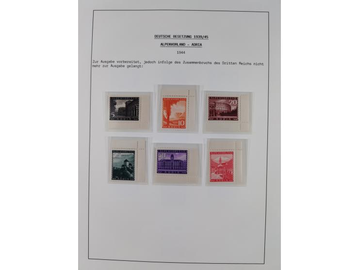 1939/45, postfrische und winzig ungebrauchte/gestempelte Sammlung mit vielen kompletten Gebieten, dabei Böhmen und Mähren mit
