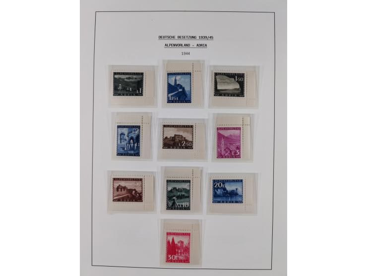 1939/45, postfrische und winzig ungebrauchte/gestempelte Sammlung mit vielen kompletten Gebieten, dabei Böhmen und Mähren mit