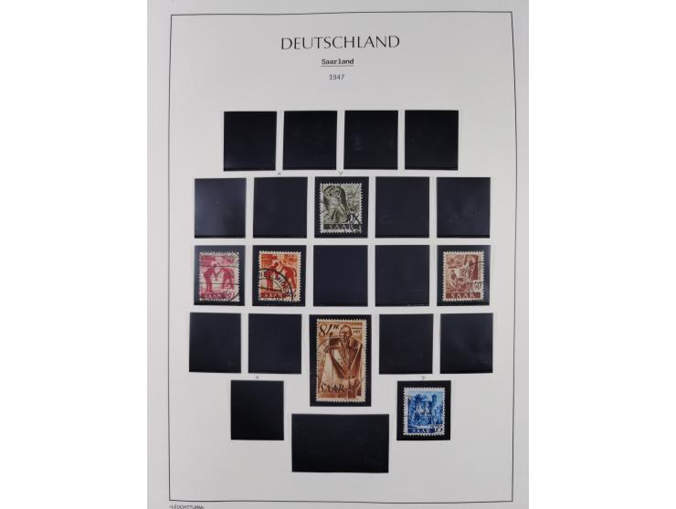 1947/59, in den Hauptnummern komplette Sammlung inkl. Dienstmarken, dabei viele Zwischenstegpaare, Hochwasserblockpaar sign. 