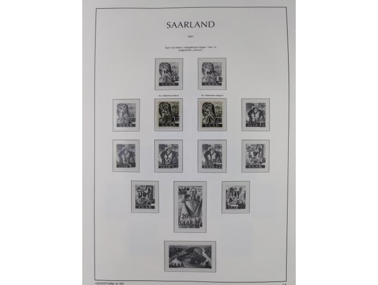 1947/59, in den Hauptnummern komplette Sammlung inkl. Dienstmarken, dabei viele Zwischenstegpaare, Hochwasserblockpaar sign. 