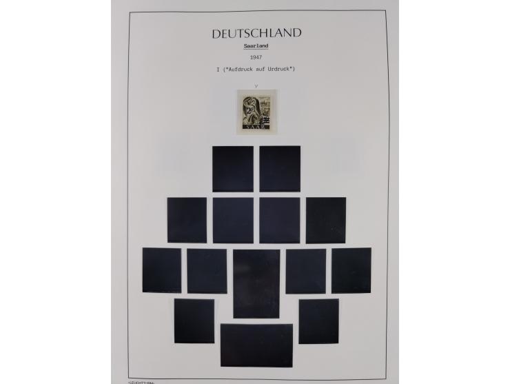 1947/59, in den Hauptnummern komplette Sammlung inkl. Dienstmarken, dabei viele Zwischenstegpaare, Hochwasserblockpaar sign. 