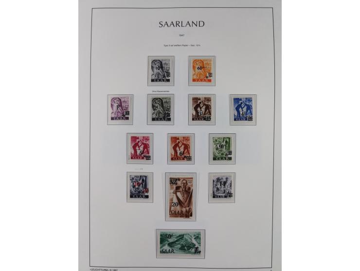 1947/59, in den Hauptnummern komplette Sammlung inkl. Dienstmarken, dabei viele Zwischenstegpaare, Hochwasserblockpaar sign. 