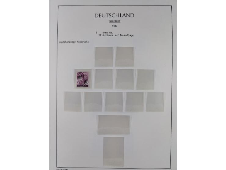 1947/59, in den Hauptnummern komplette Sammlung inkl. Dienstmarken, dabei viele Zwischenstegpaare, Hochwasserblockpaar sign. 