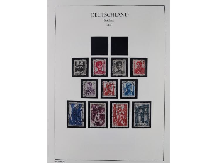 1947/59, in den Hauptnummern komplette Sammlung inkl. Dienstmarken, dabei viele Zwischenstegpaare, Hochwasserblockpaar sign. 
