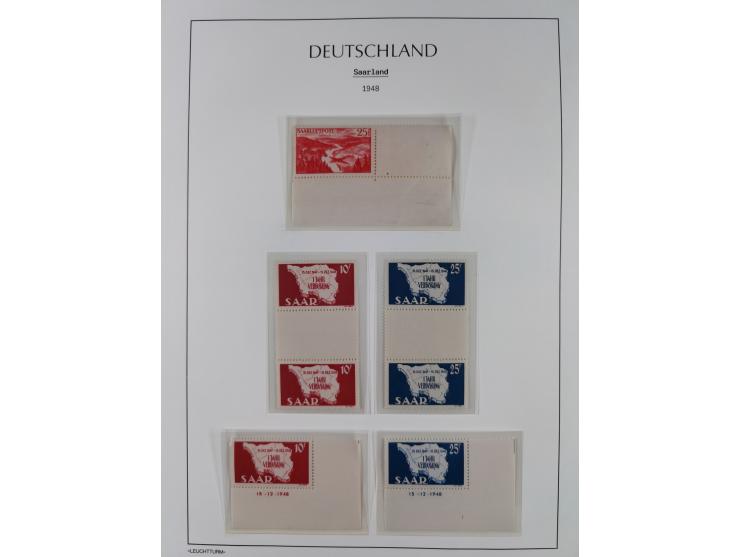 1947/59, in den Hauptnummern komplette Sammlung inkl. Dienstmarken, dabei viele Zwischenstegpaare, Hochwasserblockpaar sign. 