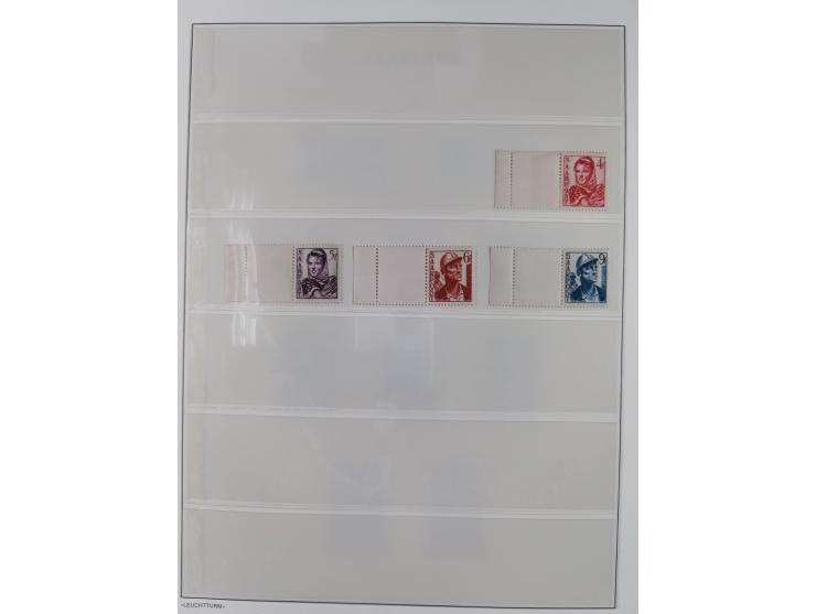 1947/59, in den Hauptnummern komplette Sammlung inkl. Dienstmarken, dabei viele Zwischenstegpaare, Hochwasserblockpaar sign. 