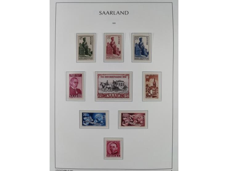 1947/59, in den Hauptnummern komplette Sammlung inkl. Dienstmarken, dabei viele Zwischenstegpaare, Hochwasserblockpaar sign. 