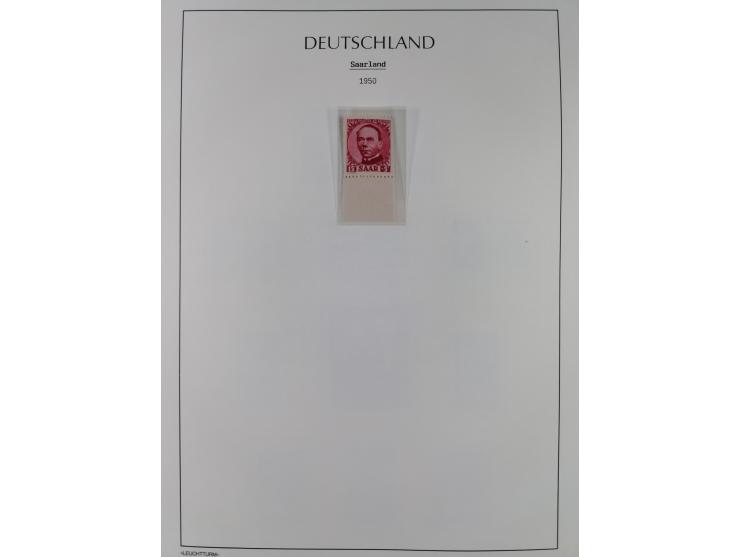 1947/59, in den Hauptnummern komplette Sammlung inkl. Dienstmarken, dabei viele Zwischenstegpaare, Hochwasserblockpaar sign. 