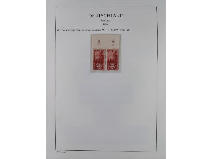 1947/59, in den Hauptnummern komplette Sammlung inkl. Dienstmarken, dabei viele Zwischenstegpaare, Hochwasserblockpaar sign. 