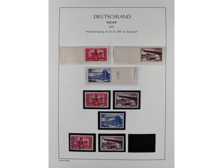 1947/59, in den Hauptnummern komplette Sammlung inkl. Dienstmarken, dabei viele Zwischenstegpaare, Hochwasserblockpaar sign. 