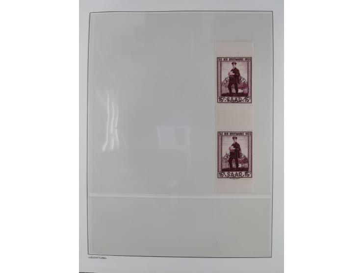 1947/59, in den Hauptnummern komplette Sammlung inkl. Dienstmarken, dabei viele Zwischenstegpaare, Hochwasserblockpaar sign. 