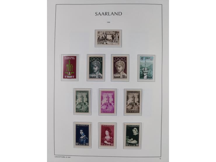 1947/59, in den Hauptnummern komplette Sammlung inkl. Dienstmarken, dabei viele Zwischenstegpaare, Hochwasserblockpaar sign. 