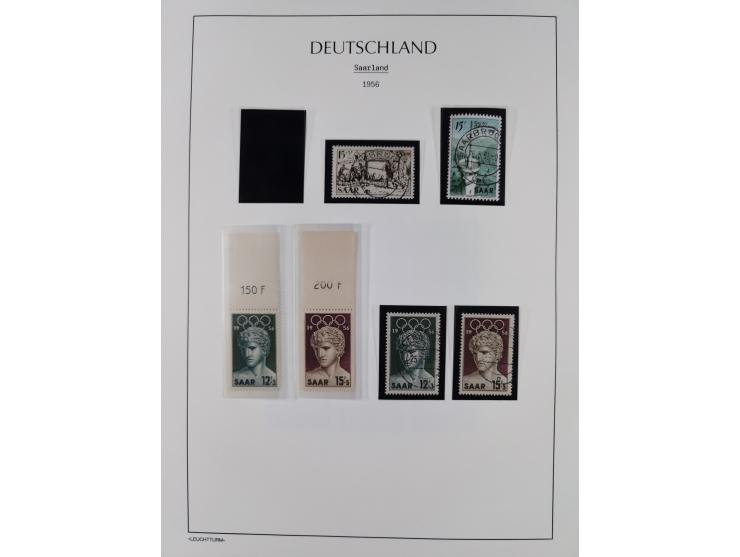 1947/59, in den Hauptnummern komplette Sammlung inkl. Dienstmarken, dabei viele Zwischenstegpaare, Hochwasserblockpaar sign. 